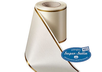 Hel rulle 25 meter Satin Neo med guldrand